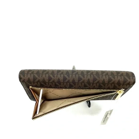 Michael Kors Large Charlotte Tote Bag & Large Trifold Wallet Brown (NWT)
